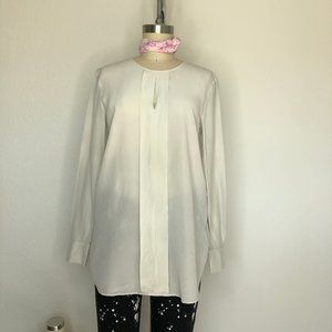 Magaschoni V Back Keyhole Pleat Bib Shirttail Tuni